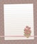 Paper lined sheet on a sweet pink background with vertical and horizontal stripes and round circles pink pearl line bow of pink fl