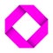 Paper logo. Pink folded 3d sign