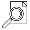 Paper magnifier exploration icon, outline style