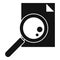 Paper magnifier exploration icon, simple style