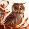 Paper manipulation quill in the form of an owl, generative Ai