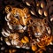 Paper manipulation quill in the form of two tigers, generative Ai
