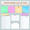 Paper memo mockup set, realistic style