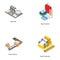 Paper Mill Isometric Icons