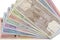 Paper money from Afghanistan. Afghan afghani. Close up banknotes from Afghanistan. Afghan currency 3D render