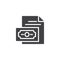 Paper money document vector icon