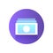 Paper Money Icon. Modern blue icon with gradient. Image for the site of financial services. Vector illustration