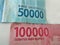 Paper Money Indonesian banknote.IDR Rupiah