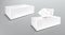 Paper napkin box mockup, close and open packages