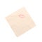 Paper napkin with lipstick mark and space for text on white background