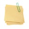 Paper note with green clinch