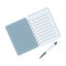 Paper notebook detective. Notepad to record readings, to solve the crime.Detective single icon in cartoon style vector