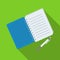 Paper notebook detective. Notepad to record readings, to solve the crime.Detective single icon in flat style vector