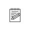 Paper, notebook, notepad pencil line icon
