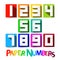 Paper Numbers Set. Colorful Paper Cut Vector Numbers