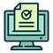 Paper online vote icon, outline style