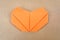 Paper orange heart