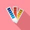 Paper pantone color chart icon, flat style