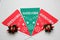 Paper pennants for Mexican parties that say `Long live Mexico` and pinwheels with the colors of the flag: green, white and red to