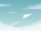 Paper plane background with airplane flying above