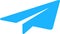 Paper plane icon. Paper aircraft logo design. Blue color paper aeroplane symbol pictogram
