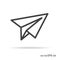 Paper plane outline icon black color