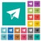 Paper plane square flat multi colored icons