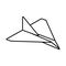 paper plane traveling toy outline