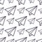 Paper plane vector icon seamless pattern business freedom conept background illustration fly paper plane isolated kids