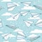 Paper planes seamless pattern texture.