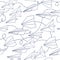 Paper planes seamless texture pattern.
