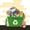 Paper Plastic Glass Can Box House Home Recycling Stuff Illustration