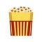 Paper popcorn box icon, flat style