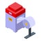 Paper press machine icon, isometric style