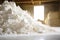 A paper production line at a waste paper recycling factory. Pulp and paper mill