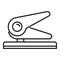 Paper punch icon, outline style