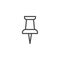 Paper push pin outline icon