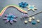 Paper quilling Christmas Crafts in the form of snowflakes from s