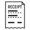 Paper receipt icon, simple style