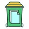 Paper recyclable color line icon. Waste recycling. Garbage sorting. Environmental protection. Outline pictogram for web