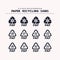 Paper recycling icons set