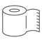 Paper roll thin line icon. Toilet paper recycling vector illustration isolated on white. Paper scroll outline style