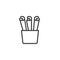 Paper rolls in a basket line icon