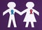 Paper\'s couple with blue and pink cancer awareness ribbons