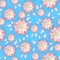 Paper sakura seamless pattern. Floral stylish wallpaper colorful blooming flowers of cherry tree, cut paper origami