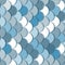 Paper scales seamless vector squama blue pattern