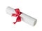 Paper scroll with red bow