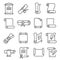 Paper scrolls icon set, document, education symbol