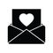 Paper sent letter mail icon.  envelope with a heart icon. Love message sign