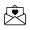 Paper sent letter mail icon.  envelope with a heart icon. Love message sign